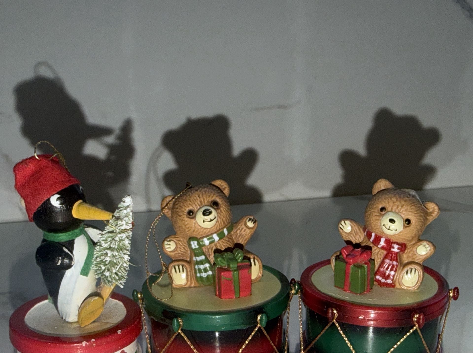 Wang's International Christmas Ornament Bear On Drum Lot 4