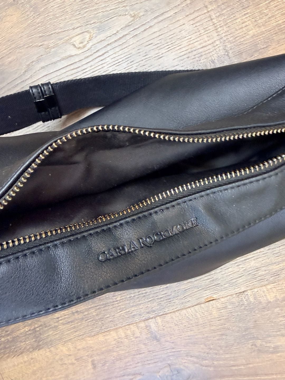 Carla Rockmore Black Leather Half Moon Shoulder Bag 4
