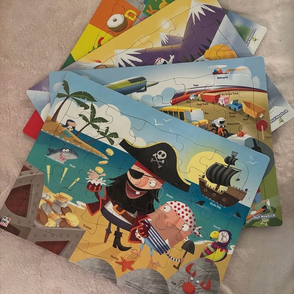 PlayMonster Jigsaw Puzzles Lot of 5 Kids Tray Puzzles