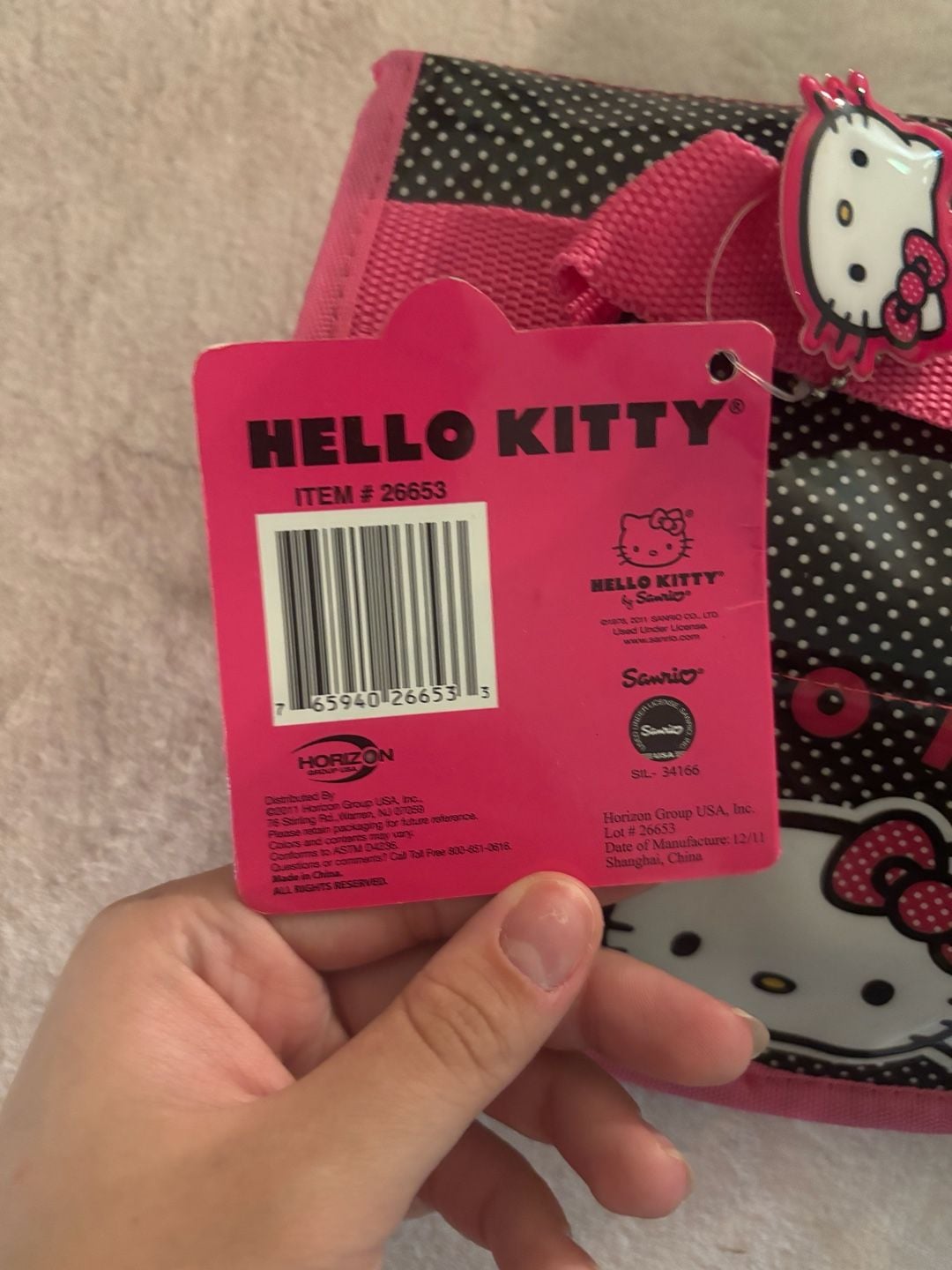 Hello Kitty Roll-Up Stationery Set Black Pink Polka Dot 3