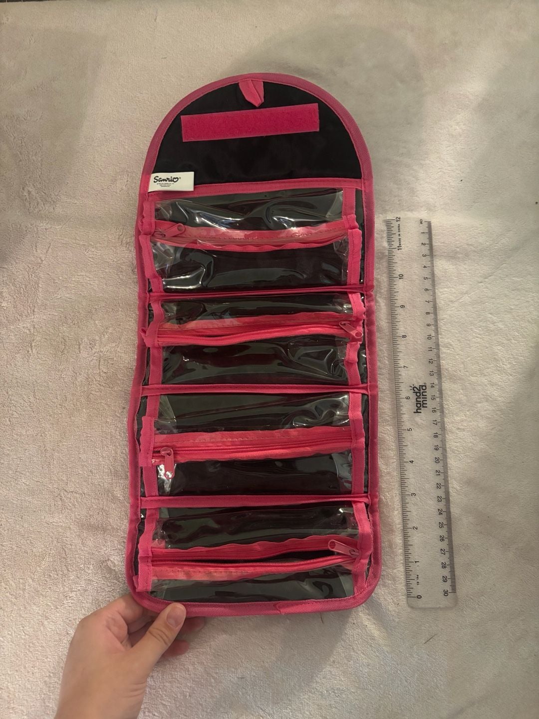 Hello Kitty Roll-Up Stationery Set Black Pink Polka Dot 4