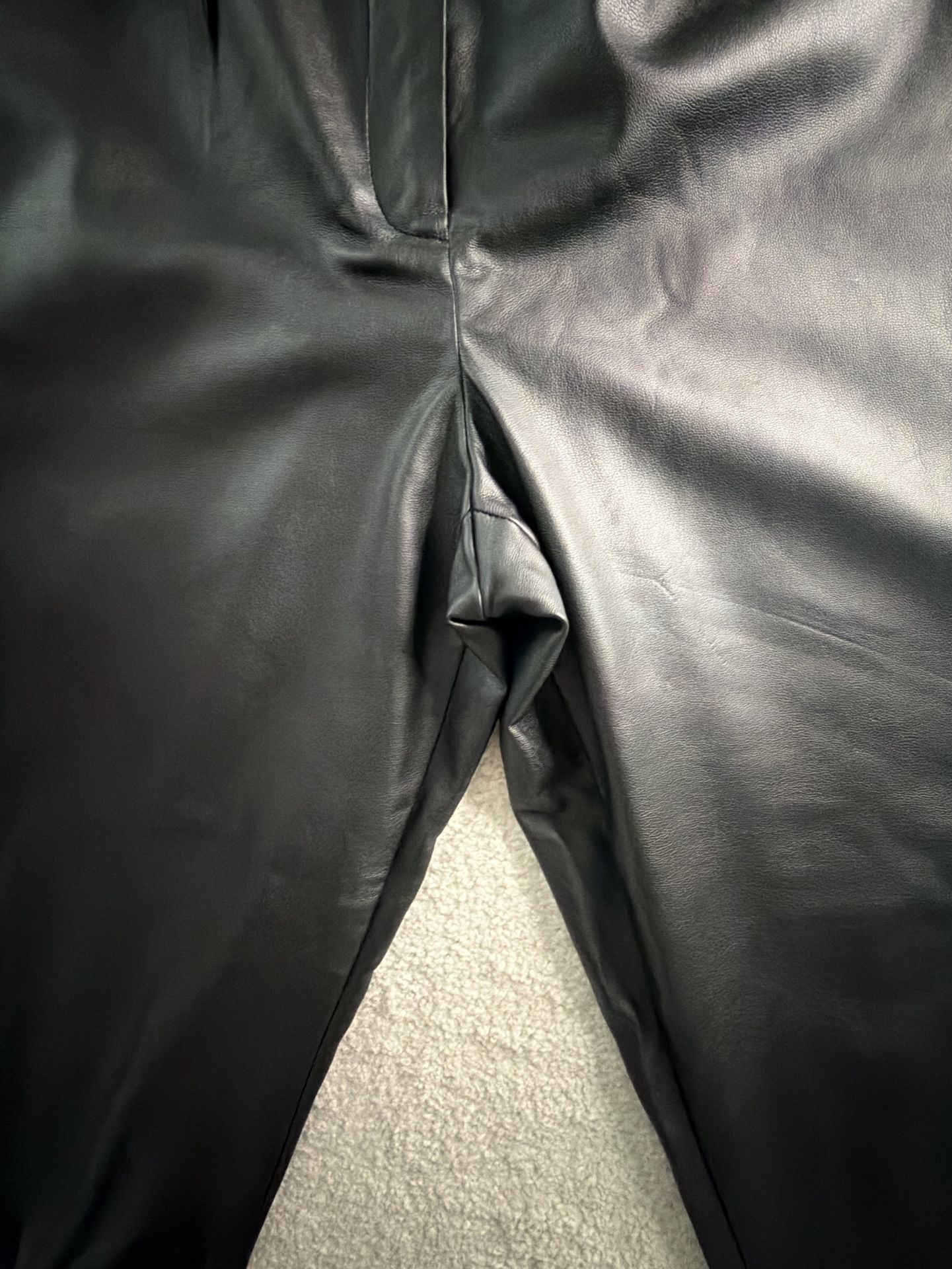 Express Faux Leather Pants Size 8 R Black High Waisted Pleated 8
