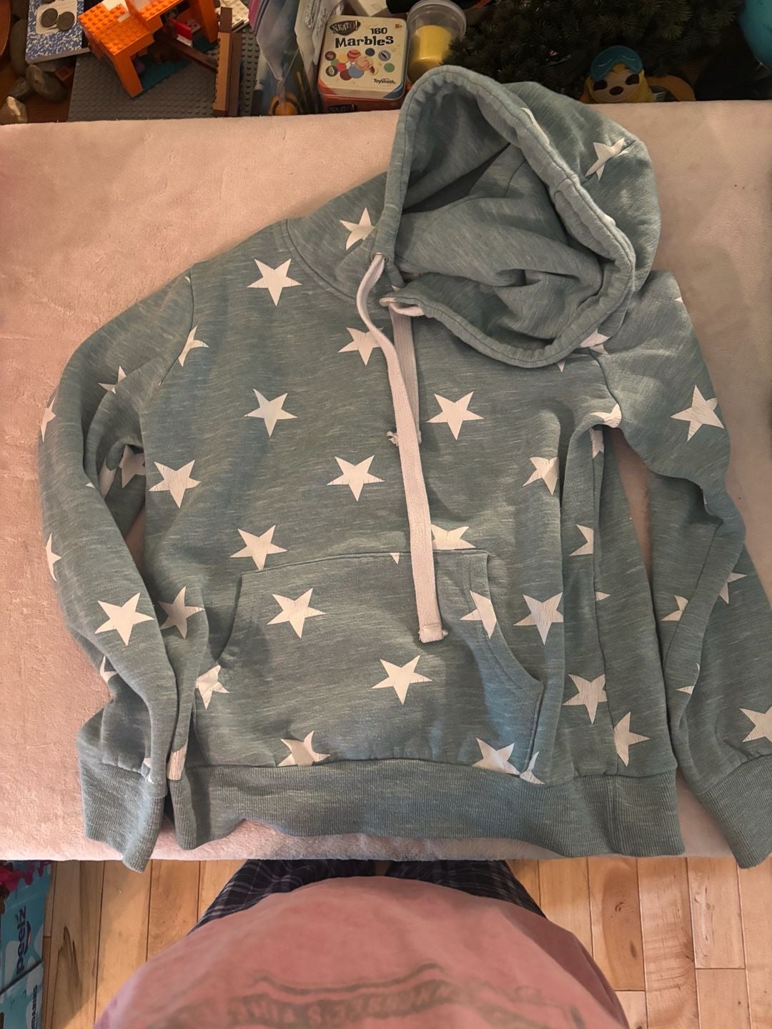 Reflex Star Print Pullover Hoodie Size L Blue White 2