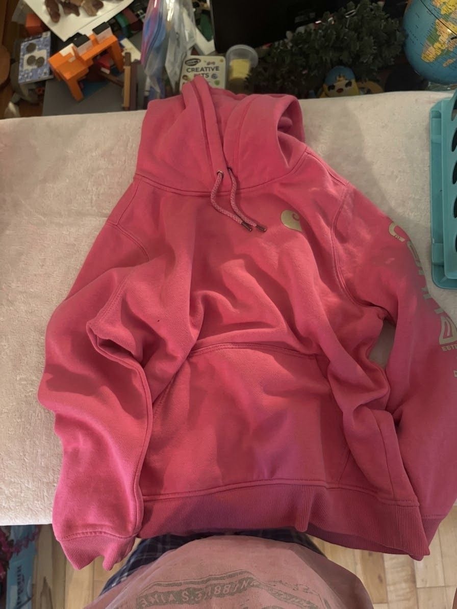 Carhartt Relaxed Fit Hoodie Size XL Pink Sweatshirt 1