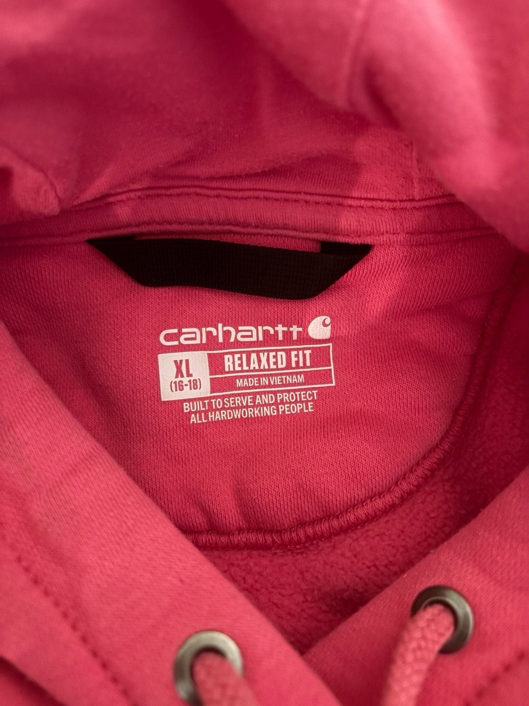 Carhartt Relaxed Fit Hoodie Size XL Pink Sweatshirt 3