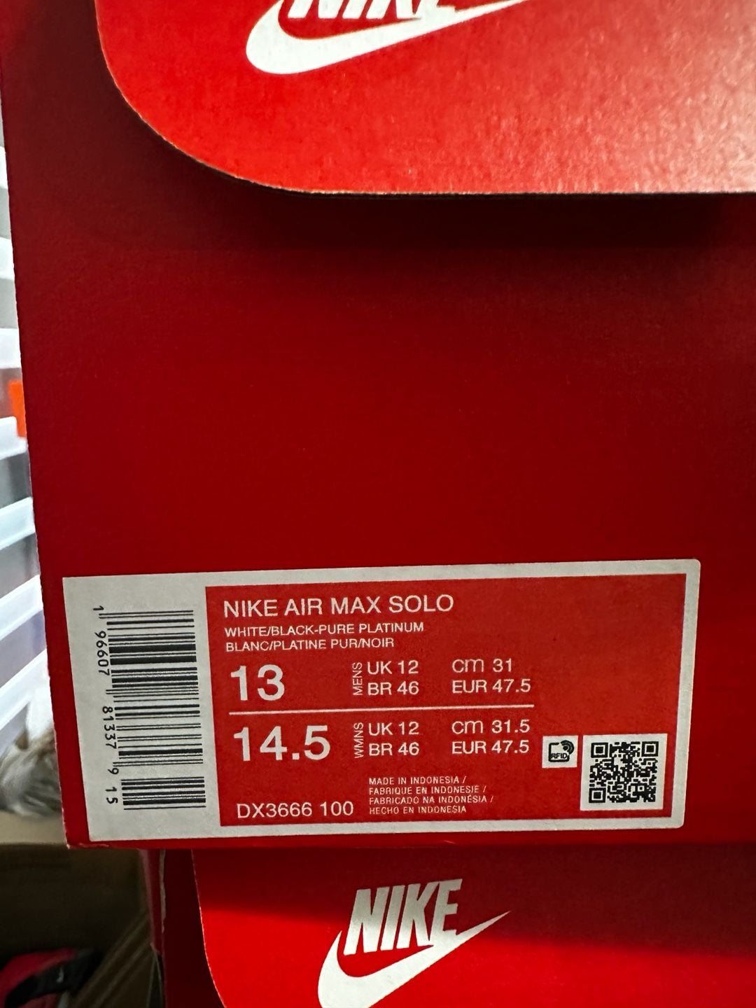 Nike Air Max Solo White Black Pure Platinum Sneakers 8