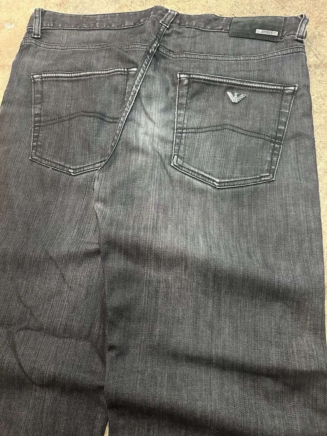 Armani Collezioni Jeans Size 36 Black Denim Metal Logo Pants 2