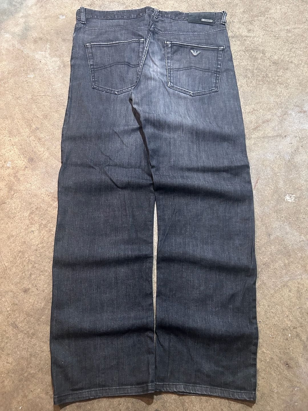 Armani Collezioni Jeans Size 36 Black Denim Metal Logo Pants 3