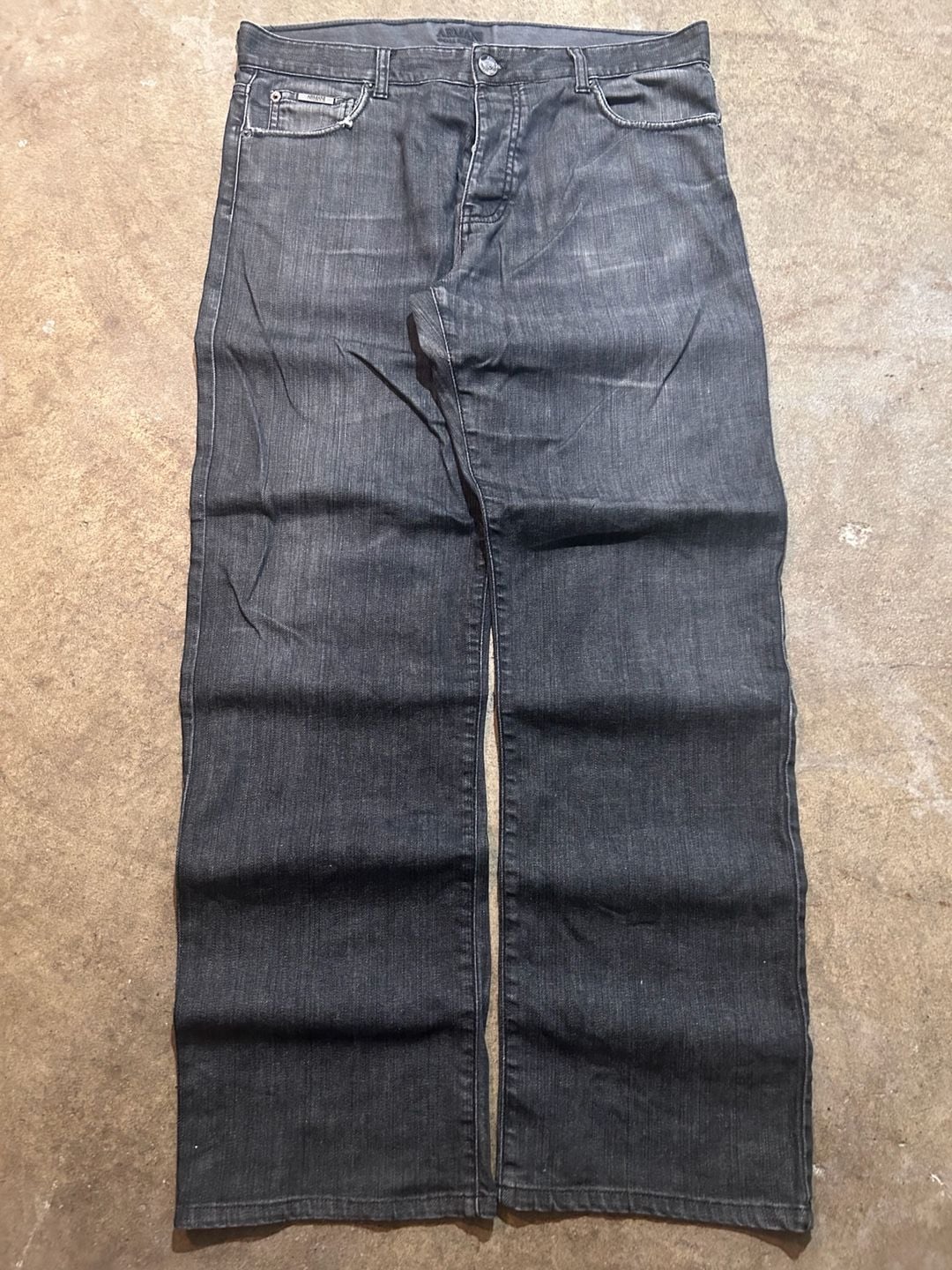Armani Collezioni Jeans Size 36 Black Denim Metal Logo Pants 5