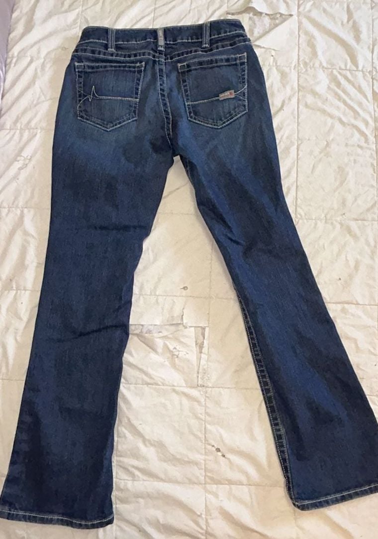 Ariat Mid Rise Boot Cut Jeans Size 30R Dark Wash Denim 7