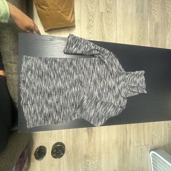 Free People Top Size S Grey Cowl Neck Space Dye