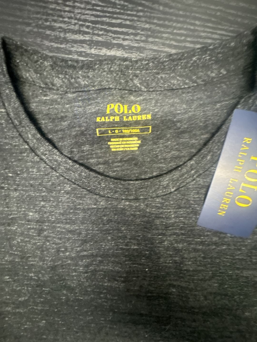 Polo Ralph Lauren Jersey Crewneck T-Shirt Size L Black Heather Marl 4