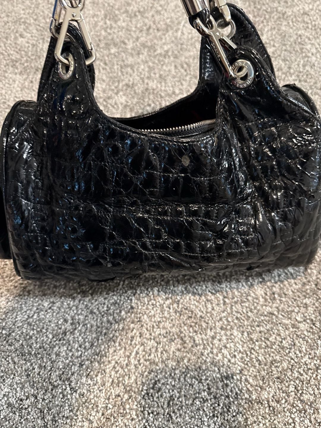 Black Patent Leather Rodeo Drive CeCe Hobo Bag 3