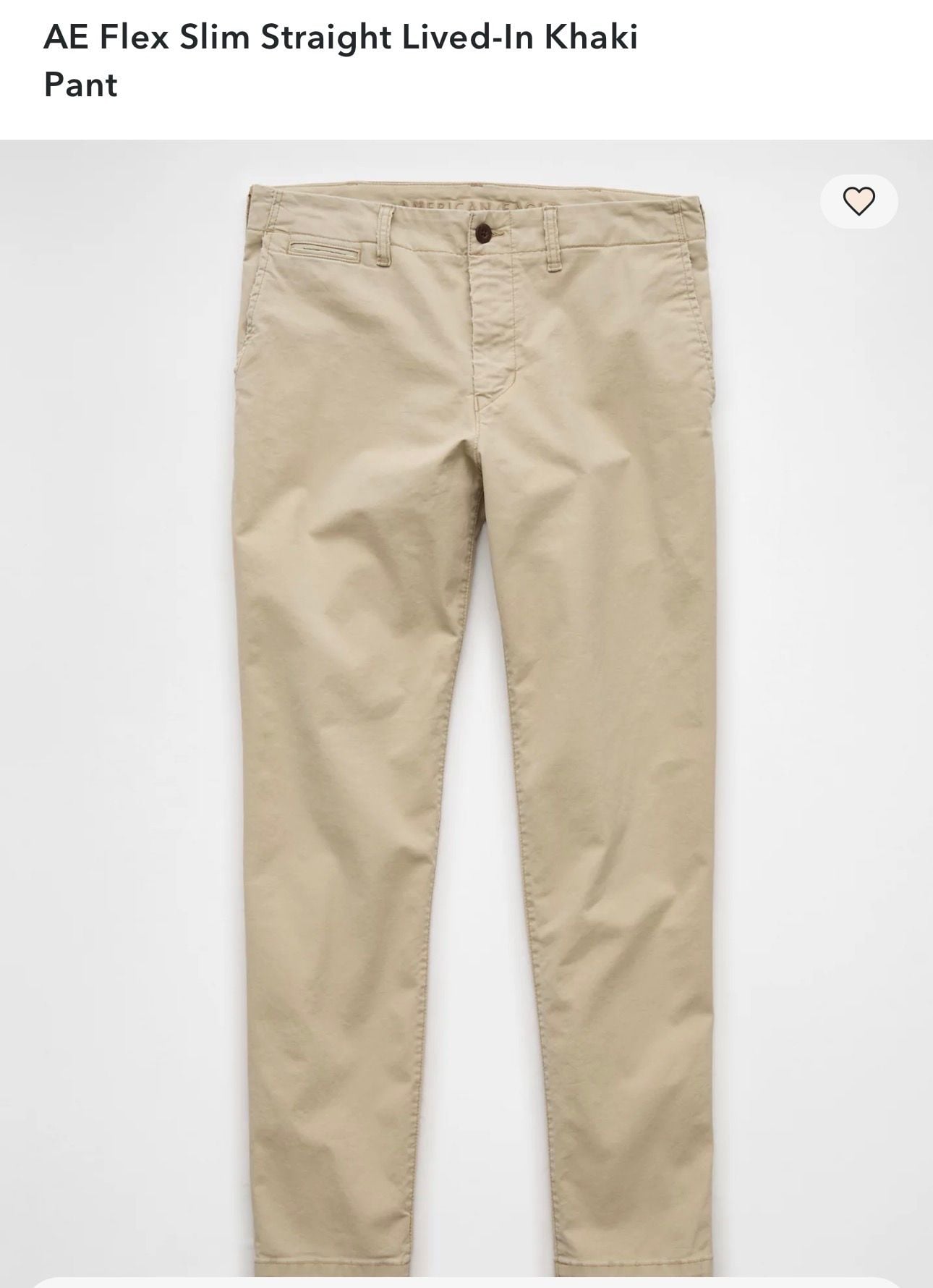 American Eagle Flex Slim Straight Lived-In Khaki Pant Size 26/30 Tan 2