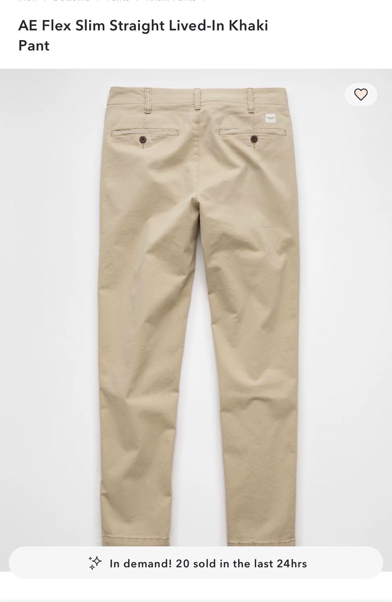 American Eagle Flex Slim Straight Lived-In Khaki Pant Size 26/30 Tan 4