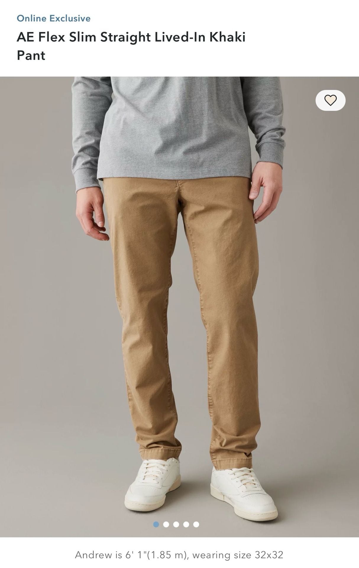American Eagle Outfitters AE Flex Slim Straight Lived-In Khaki Size 26/30 3