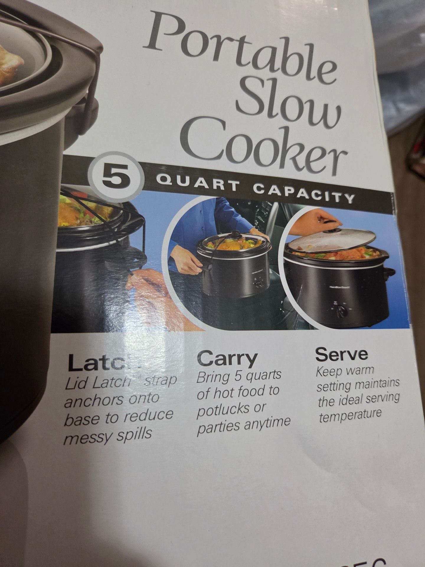 HAMILTON BEACH 5 Quart Portable Slow Cooker 33256 2