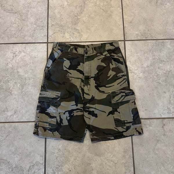 Wrangler Camo Cargo Shorts Green Camouflage