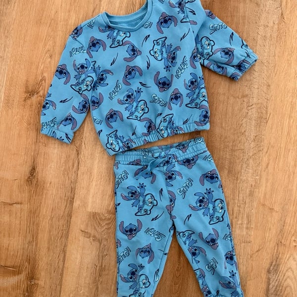 Disney at Primark Stitch Sweatshirt and Joggers Set Size 18-24mths