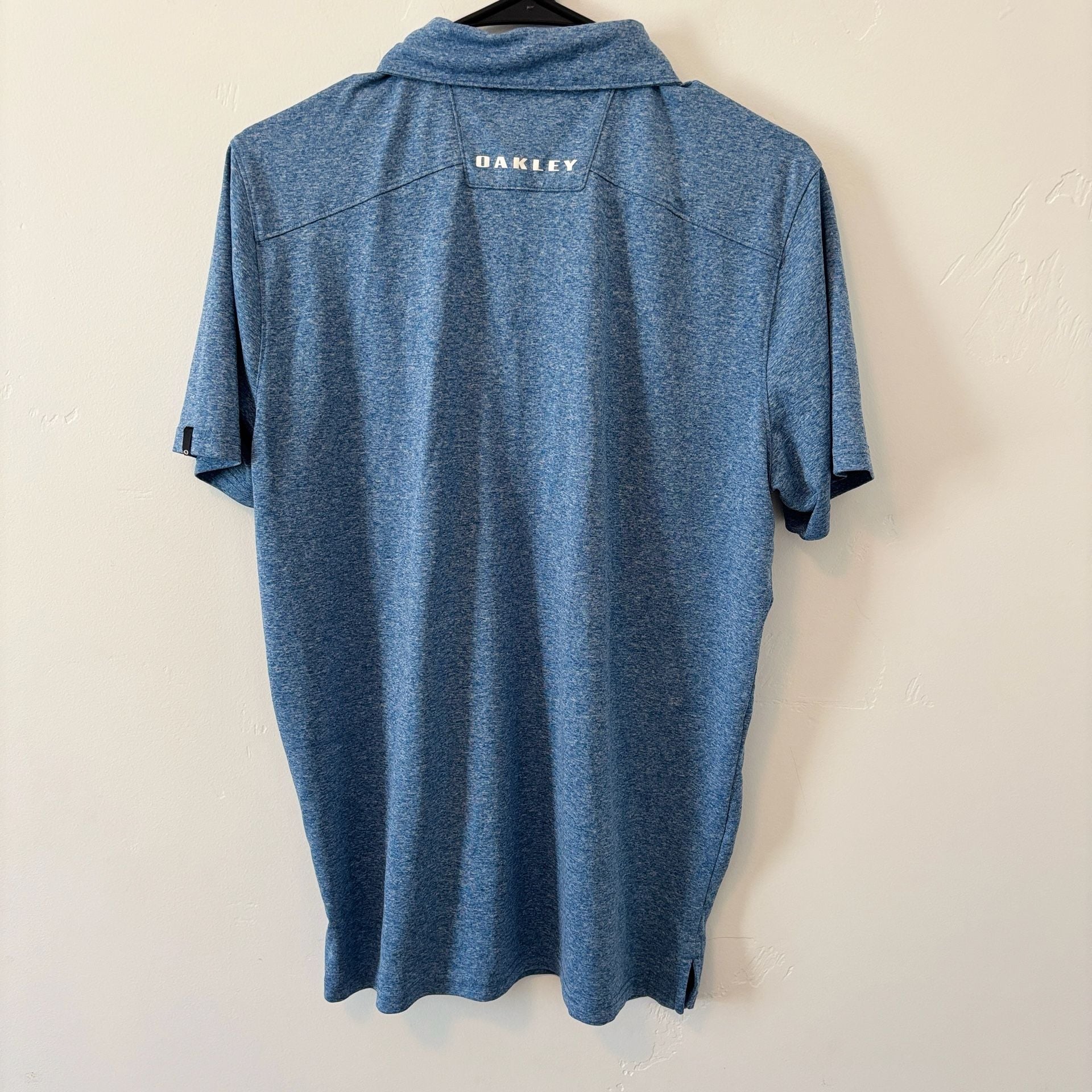 Oakley Golf Polo Shirt Size M Blue Heather Performance 7