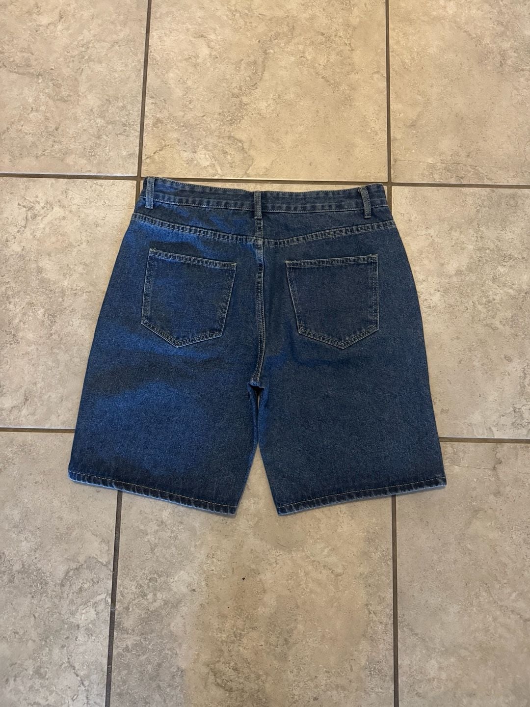 Unbranded Double Knee Denim Shorts Blue Carpenter Jorts 3