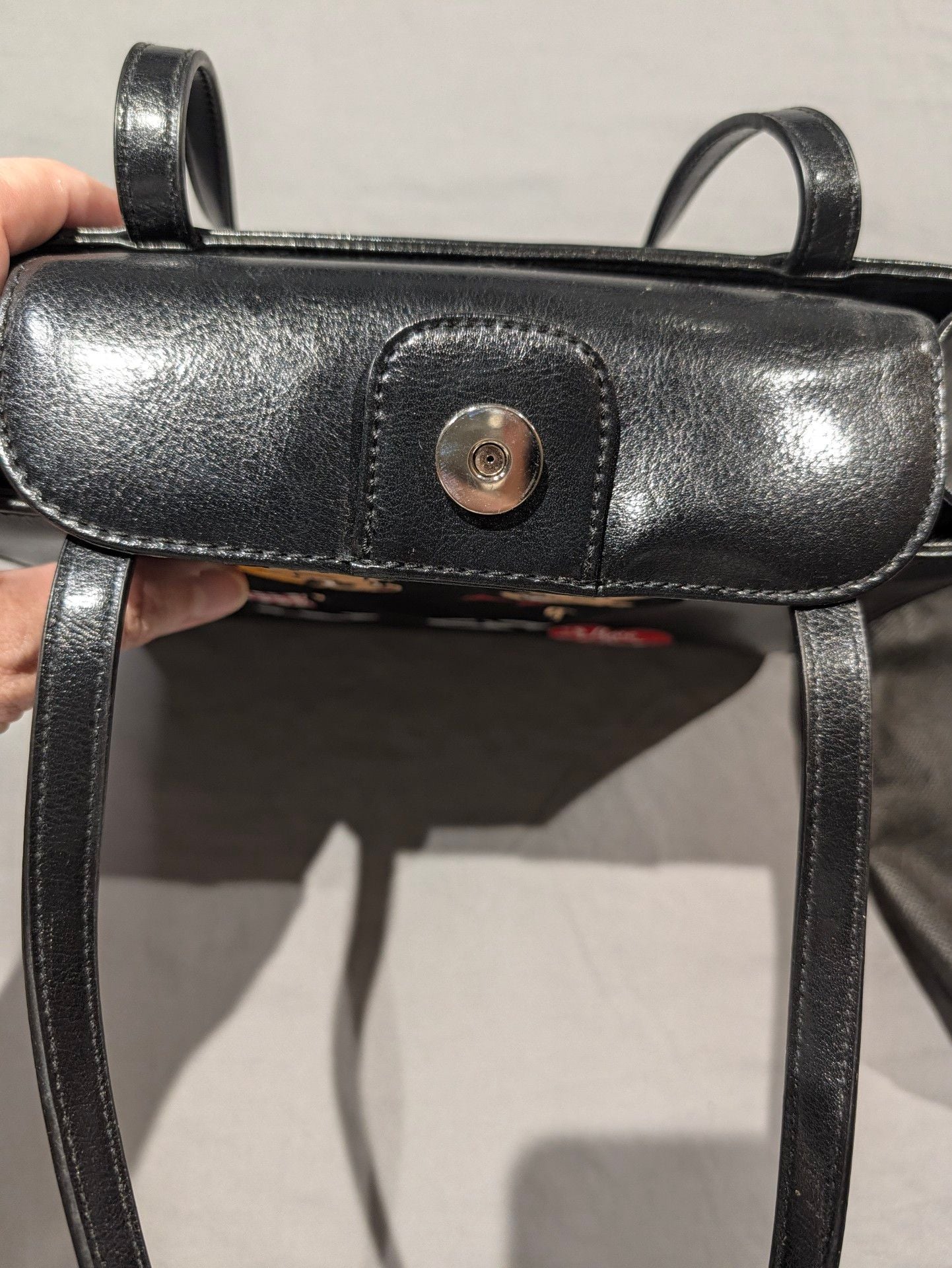 I Love Lucy Black Handbag With Embroidered Characters And Dust Bag 5
