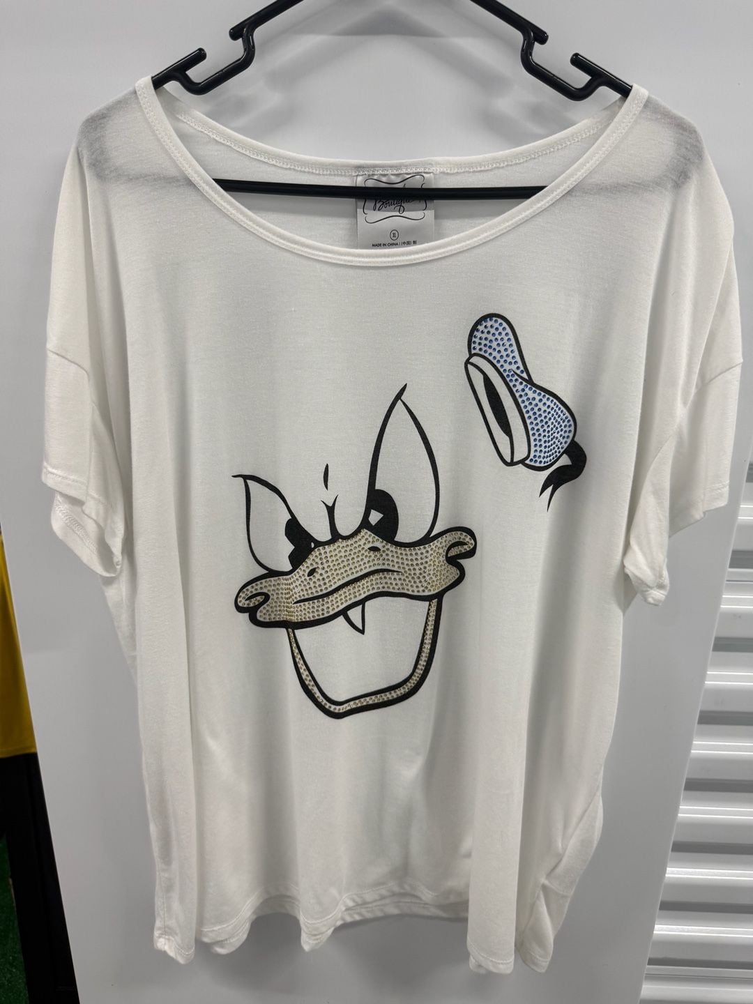 Disney Boutique Donald Duck Rhinestone T-Shirt XL White 1