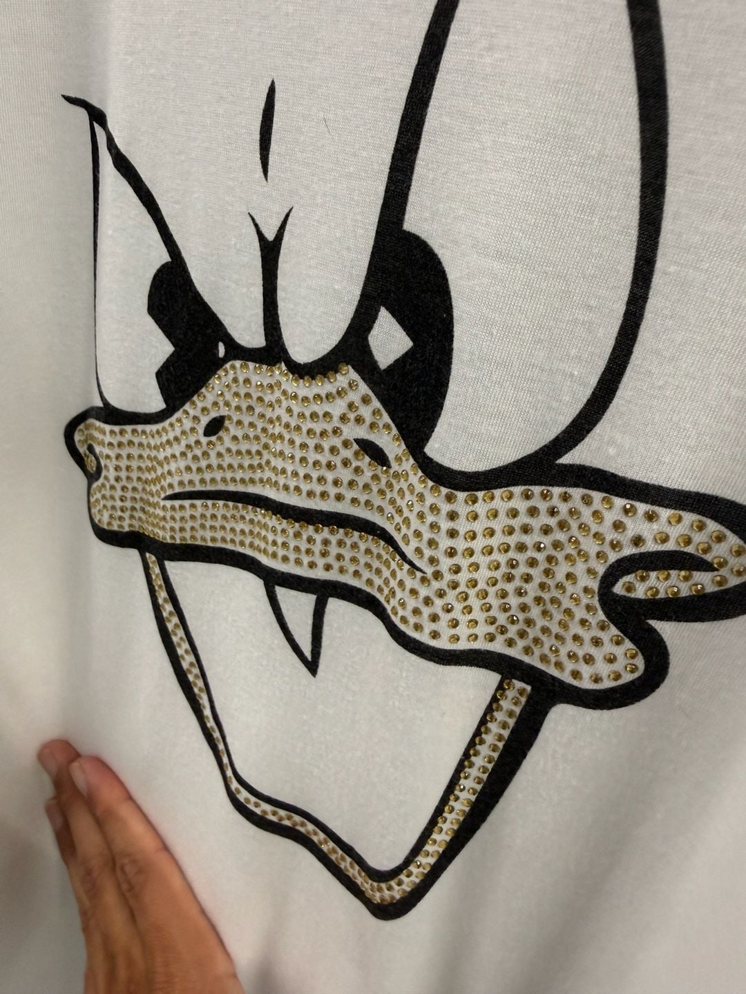 Disney Boutique Donald Duck Rhinestone T-Shirt XL White 2