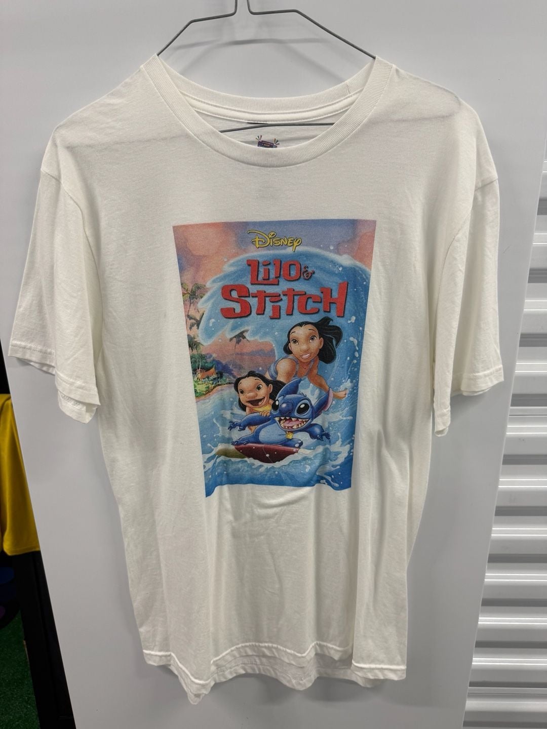 Millennial Lilo & Stitch Surfing Graphic T-Shirt White M 1
