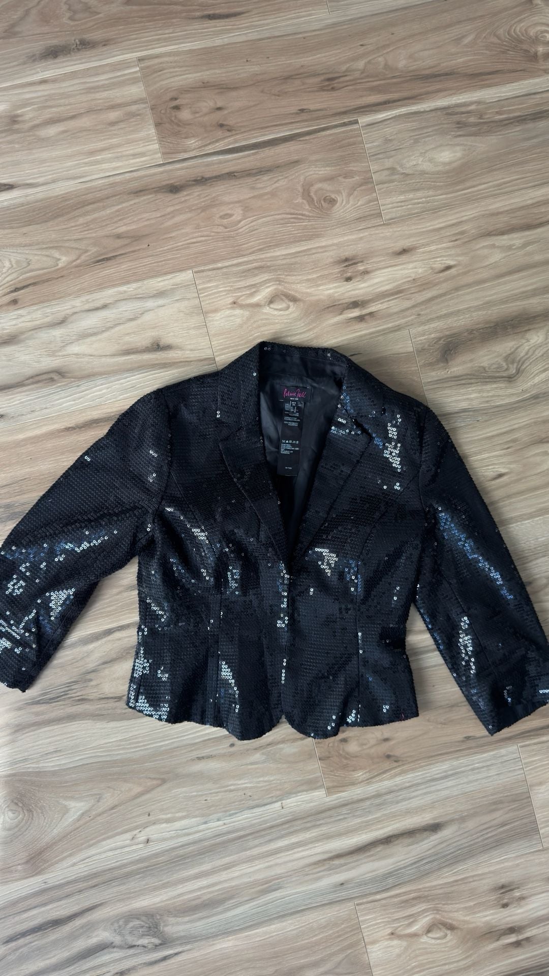 Patricia Field Sequin Blazer Size 8 Black 2
