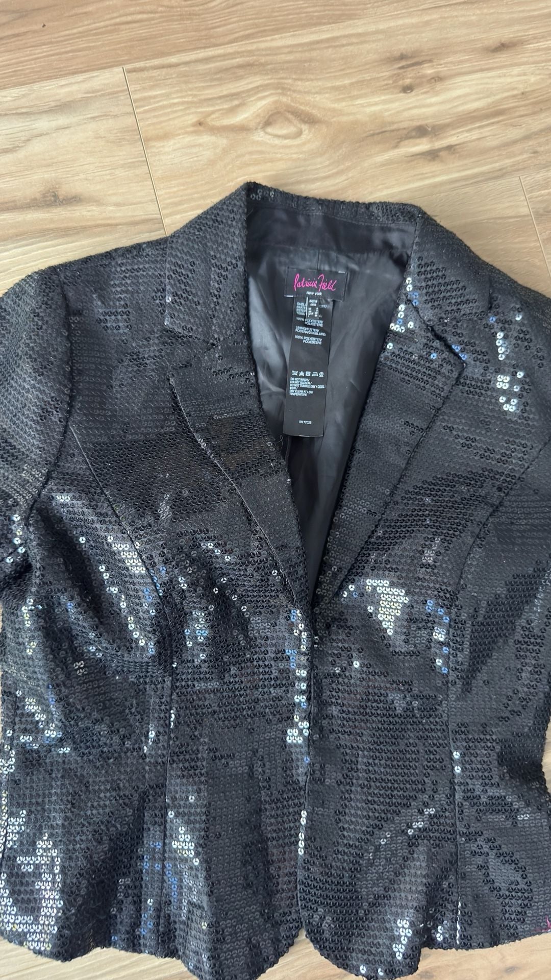 Patricia Field Sequin Blazer Size 8 Black 3