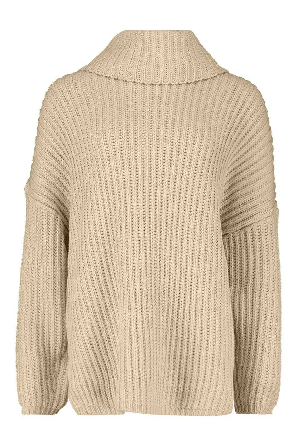 PrettyLittleThing Oversized Sweater Sz XL, Stone, Tan, Boohoo Boyfriend Jumper 5