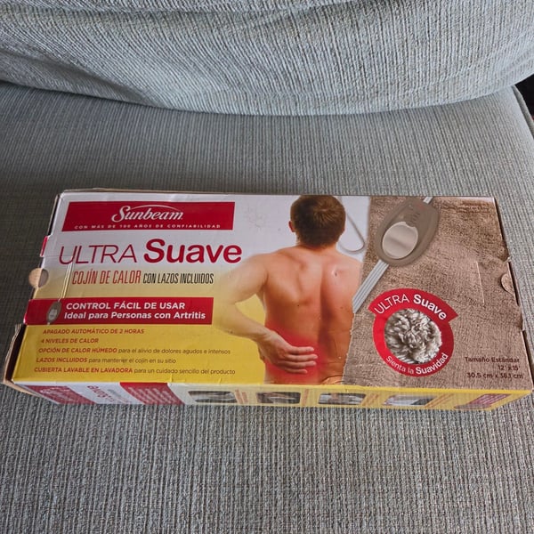 Sunbeam Ultra Soft Heating Pad with Integrated Ties Standard Size 12x15