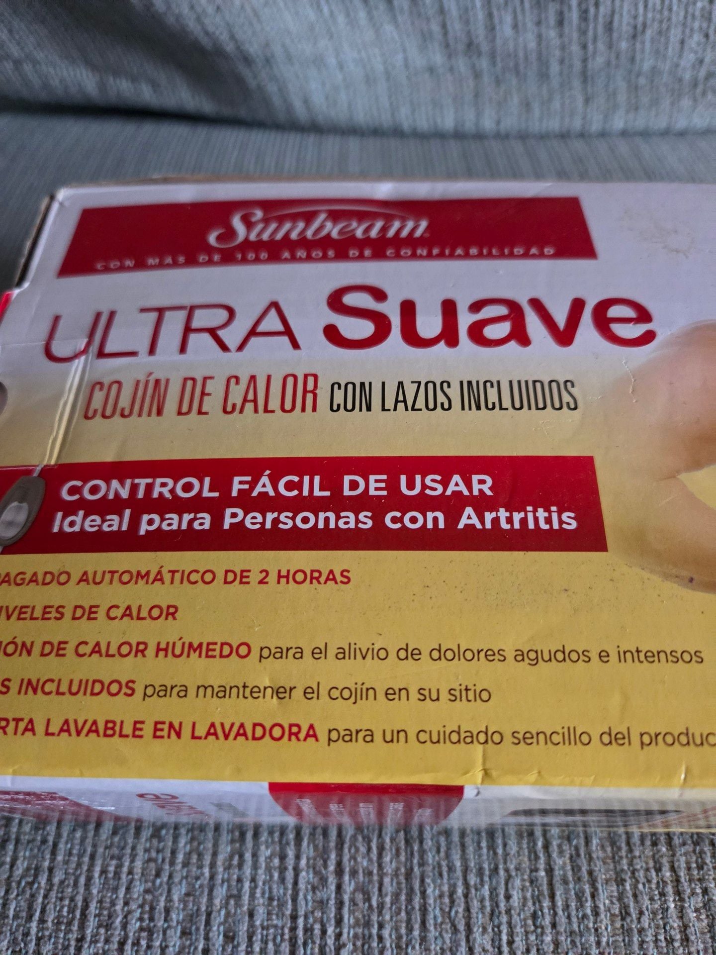 Sunbeam Ultra Soft Heating Pad with Integrated Ties Standard Size 12x15 2