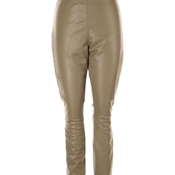 H&M Faux Leather Leggings Size US 10 Taupe Polyurethane