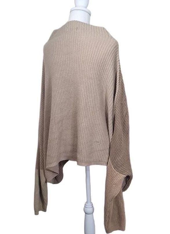 PrettyLittleThing Oversized Sweater Sz XL, Stone, Tan, Boohoo Boyfriend Jumper 4