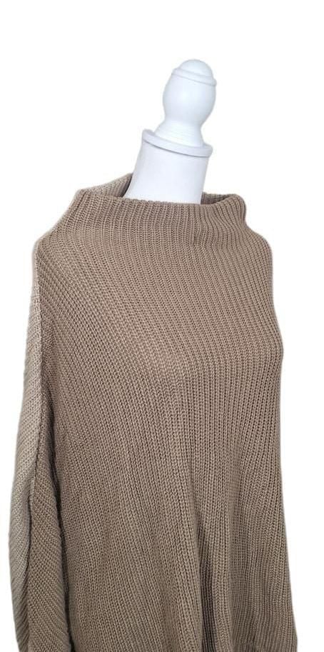 PrettyLittleThing Oversized Sweater Sz XL, Stone, Tan, Boohoo Boyfriend Jumper 9