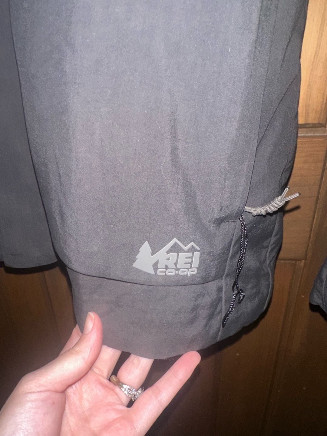 REI Co-op Rain Jacket Size Large Black Waterproof Hooded 3