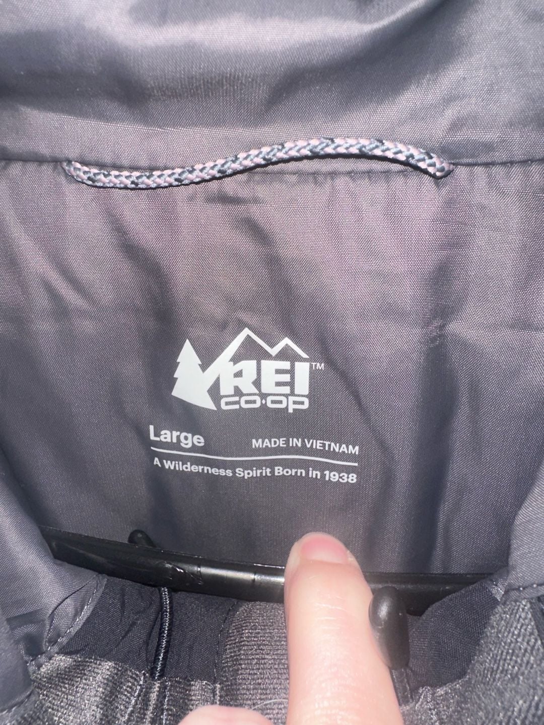 REI Co-op Rain Jacket Size Large Black Waterproof Hooded 4