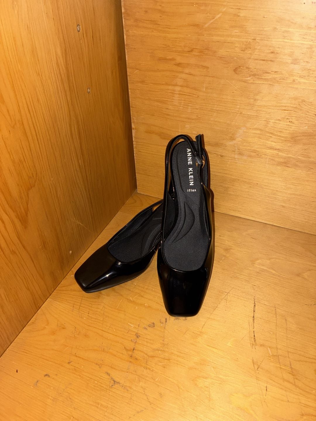 Anne Klein Black Patent Block Heel Slingback Pump 2