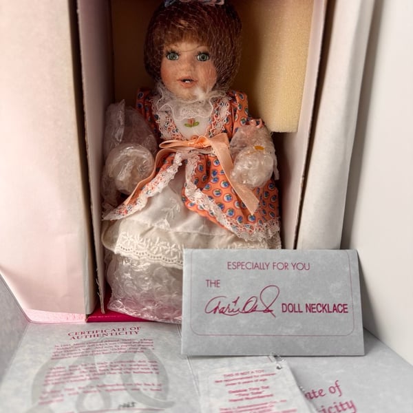 Marie Osmond Debbie Tiny Tot Doll COA and Necklace