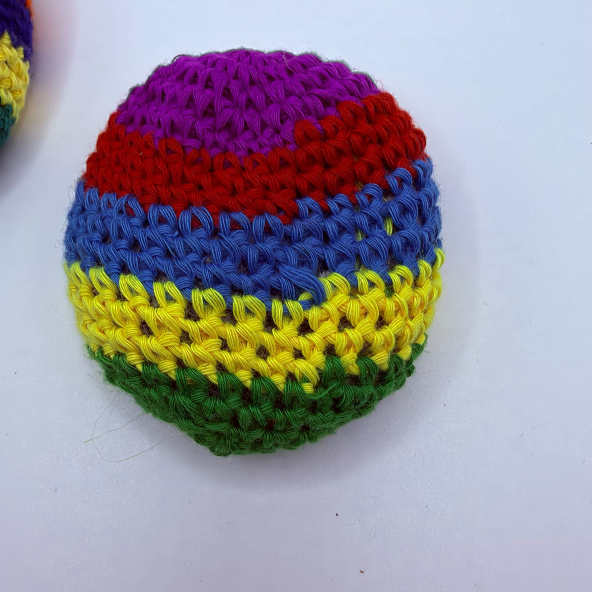 Set of 3 Multicolor Crochet Hacky Sacks Footbags – Pellet Filled 4