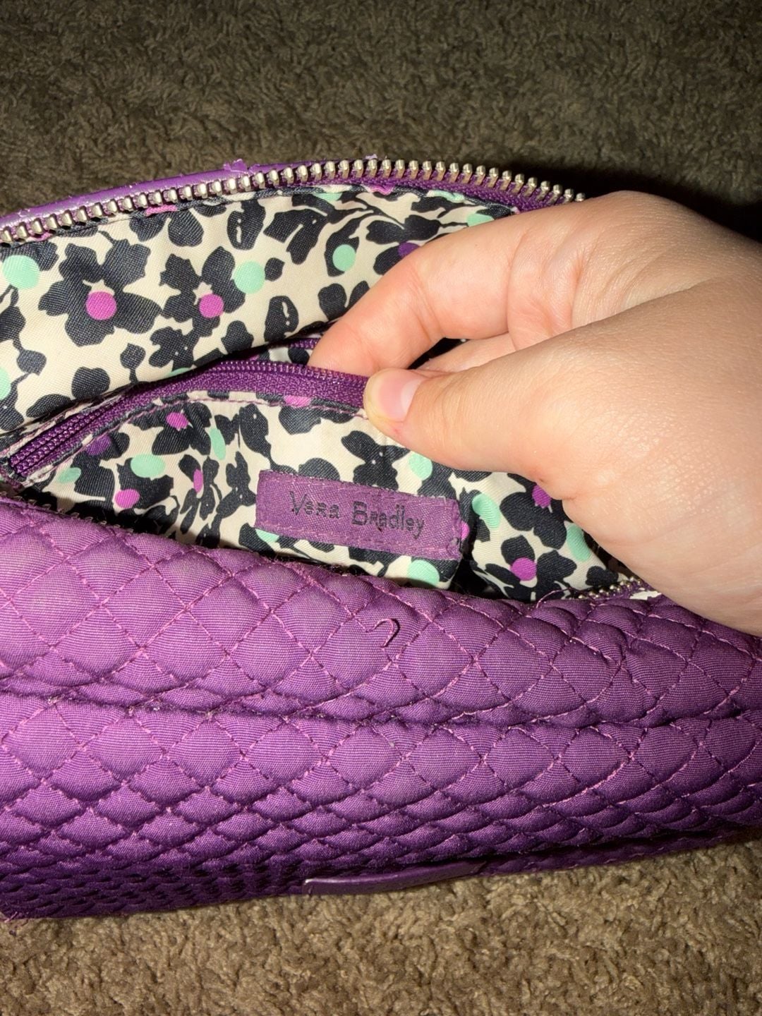 Vera Bradley Quilted Purple Crossbody Bag 5