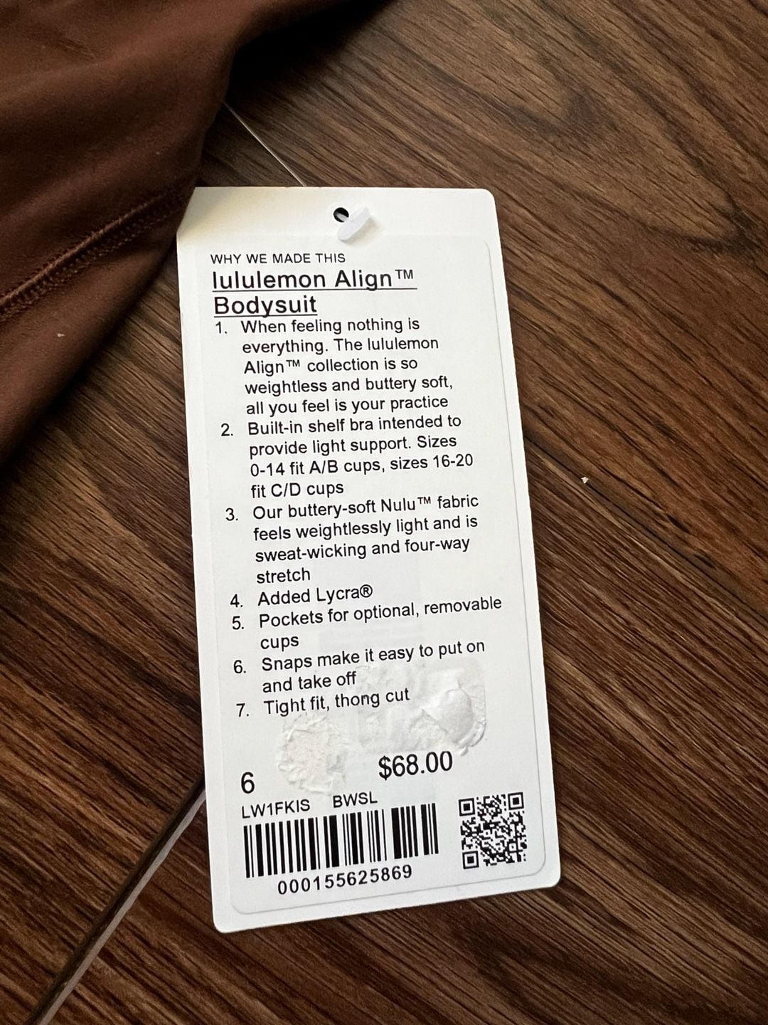 Lululemon Align Bodysuit Size 6 Java Brown Nulu 3