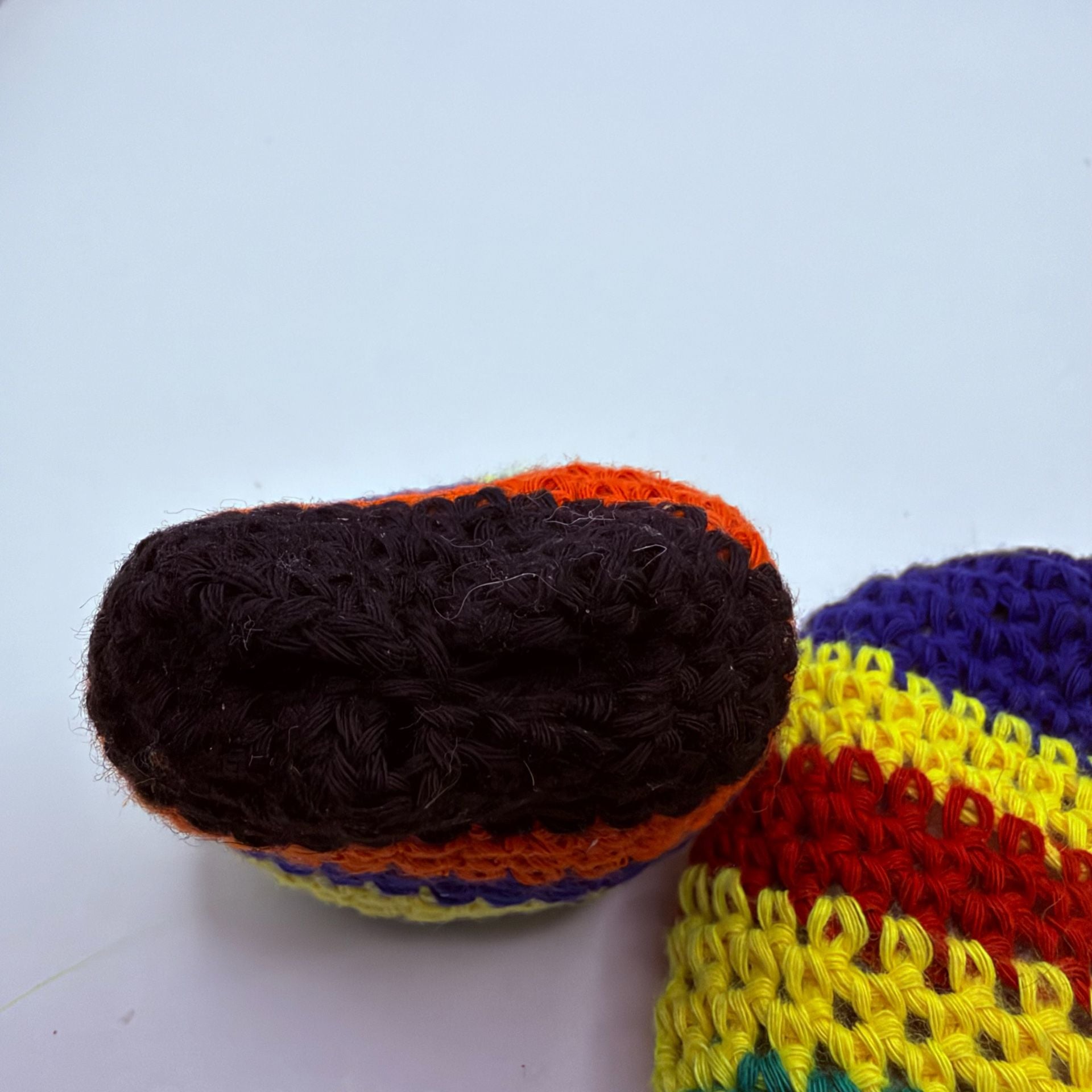 Set of 3 Multicolor Crochet Hacky Sacks Footbags – Pellet Filled 7