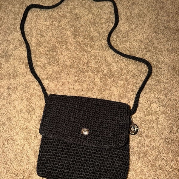 The Sak Black Crochet Crossbody Bag