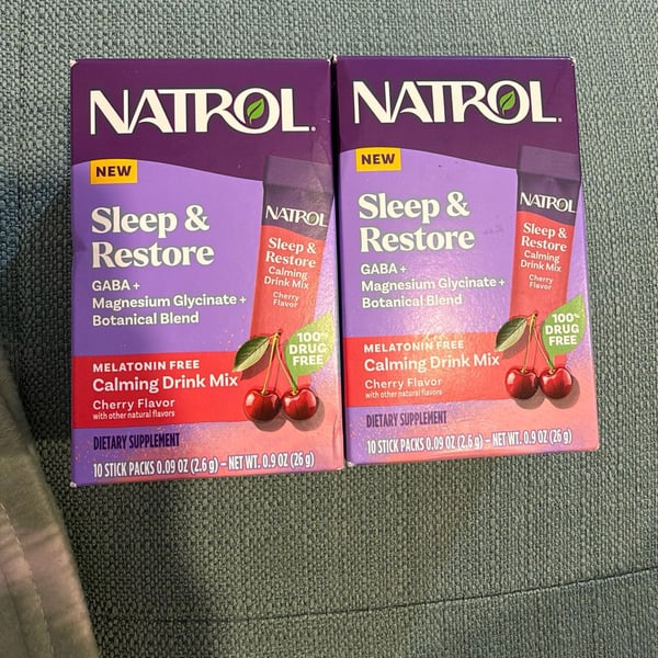Natrol Sleep & Restore Calming Drink Mix Cherry 10 Stick Packs 2 Pack