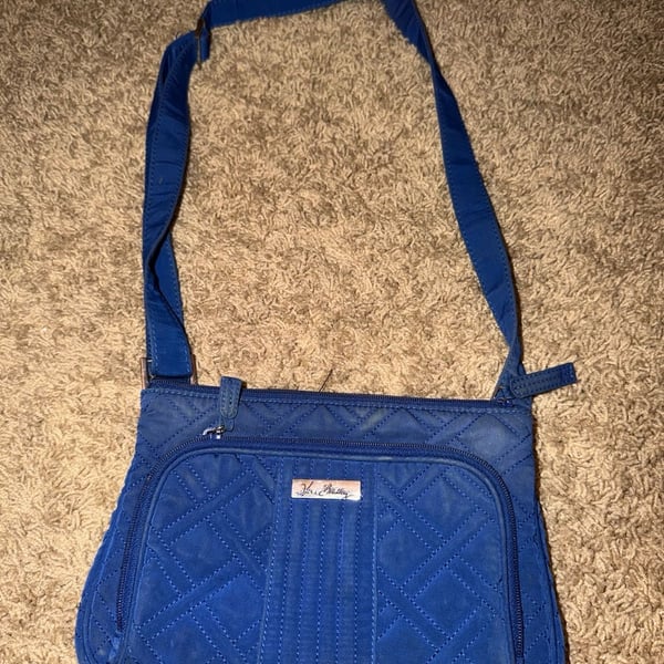 Vera Bradley Blue Quilted Microfiber Crossbody Bag