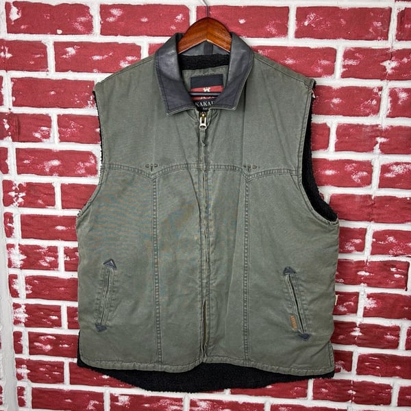 Kakadu Canvas Vest Men’s L Green Sherpa Lined Workwear