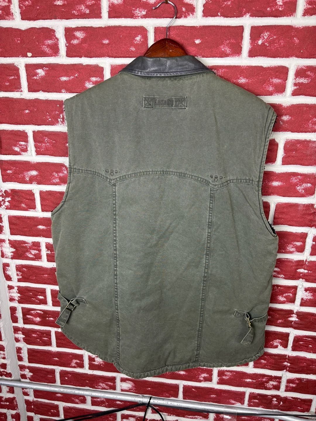 Kakadu Canvas Vest Men’s L Green Sherpa Lined Workwear 6